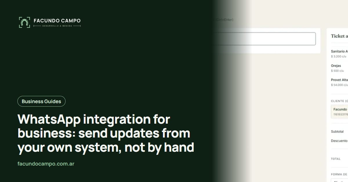 WhatsApp integration for business: send updates from your own system, not by hand