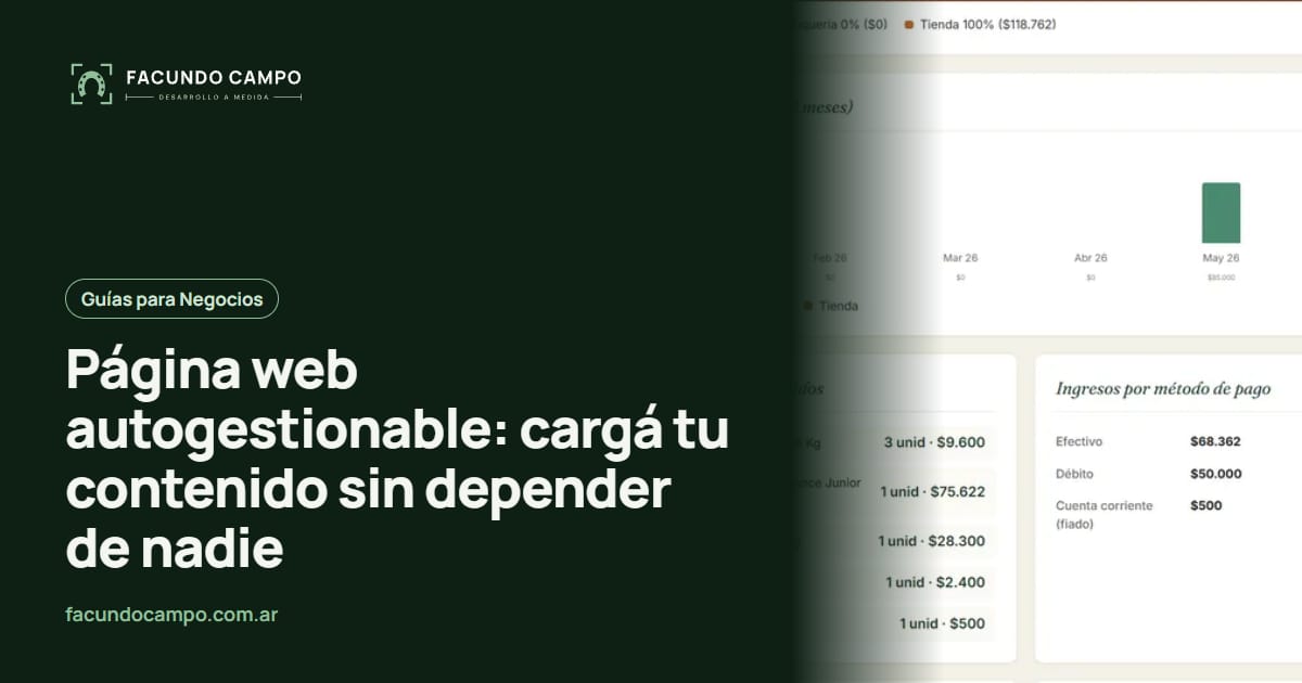 Página web autogestionable: cargá tu contenido sin depender de nadie