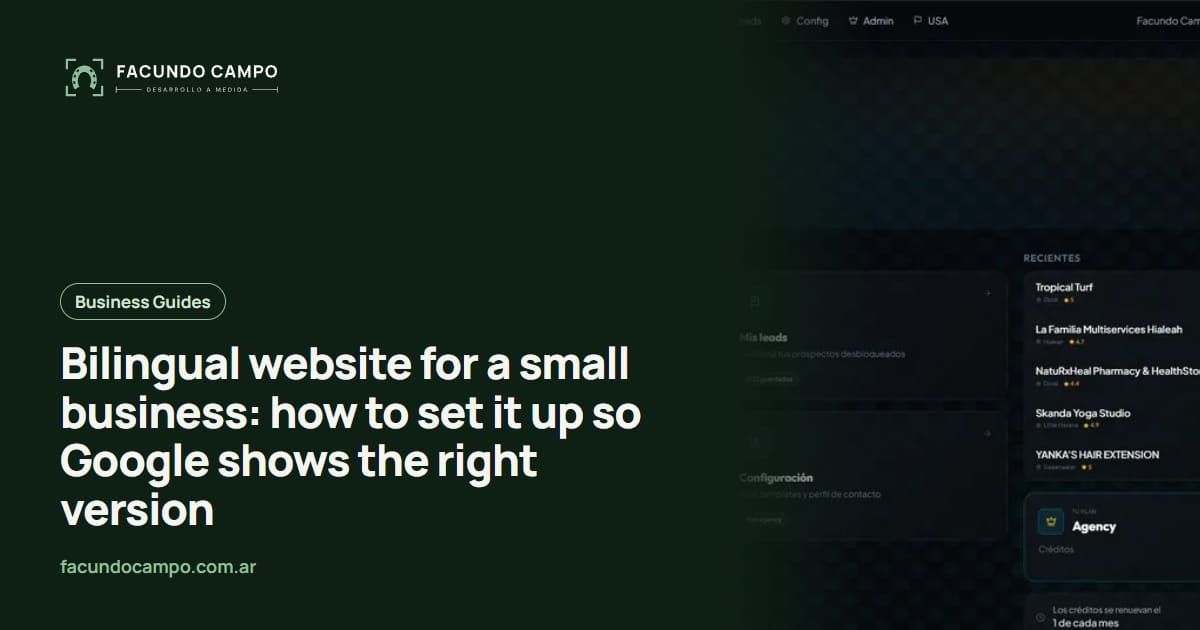 Bilingual website for a small business: how to set it up so Google shows the right version