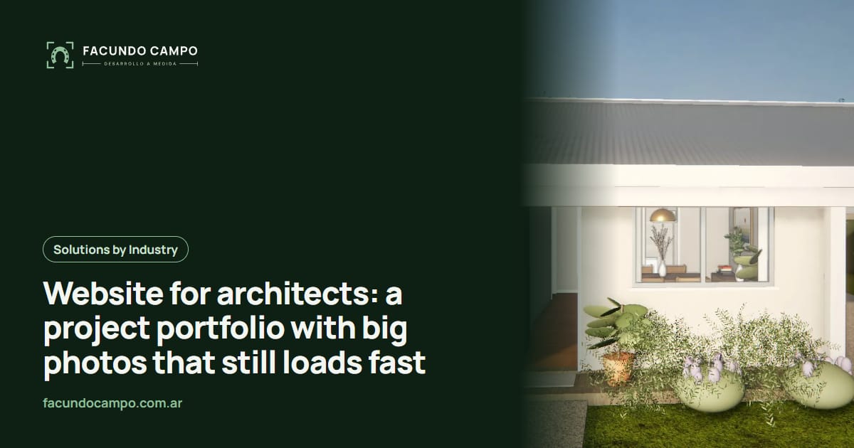 Website for architects: a project portfolio with big photos that still loads fast
