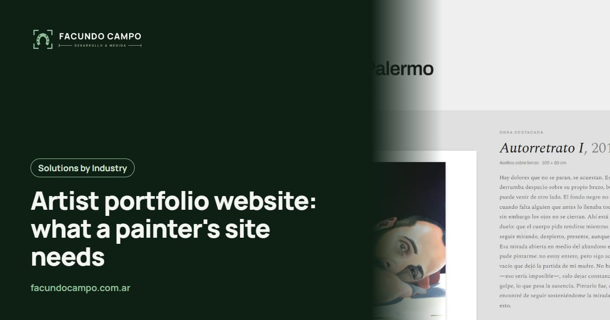 Artist portfolio website: what a painter's site needs