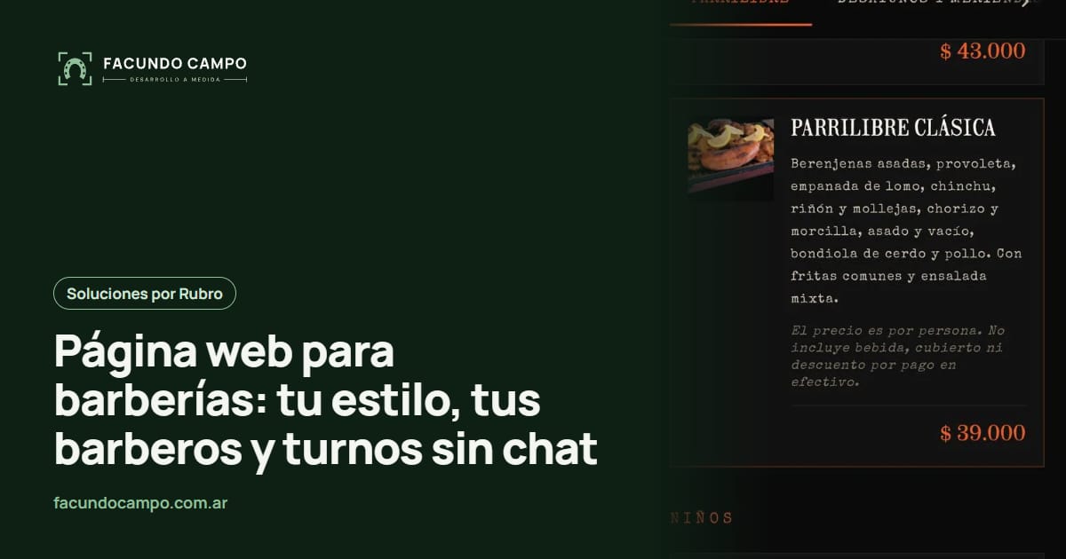 Página web para barberías: tu estilo, tus barberos y turnos sin chat