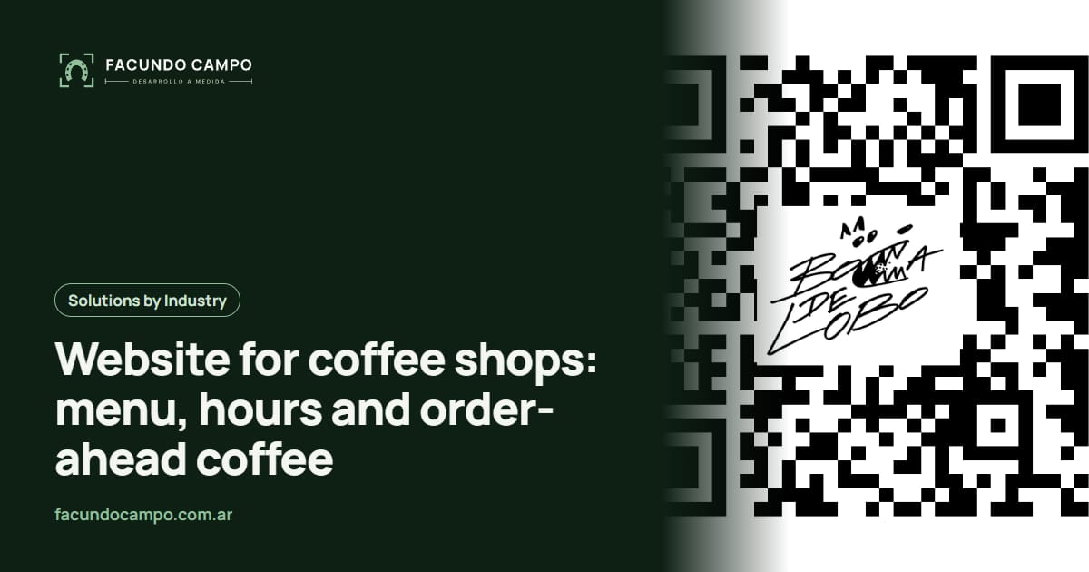 Website for coffee shops: menu, hours and order-ahead coffee
