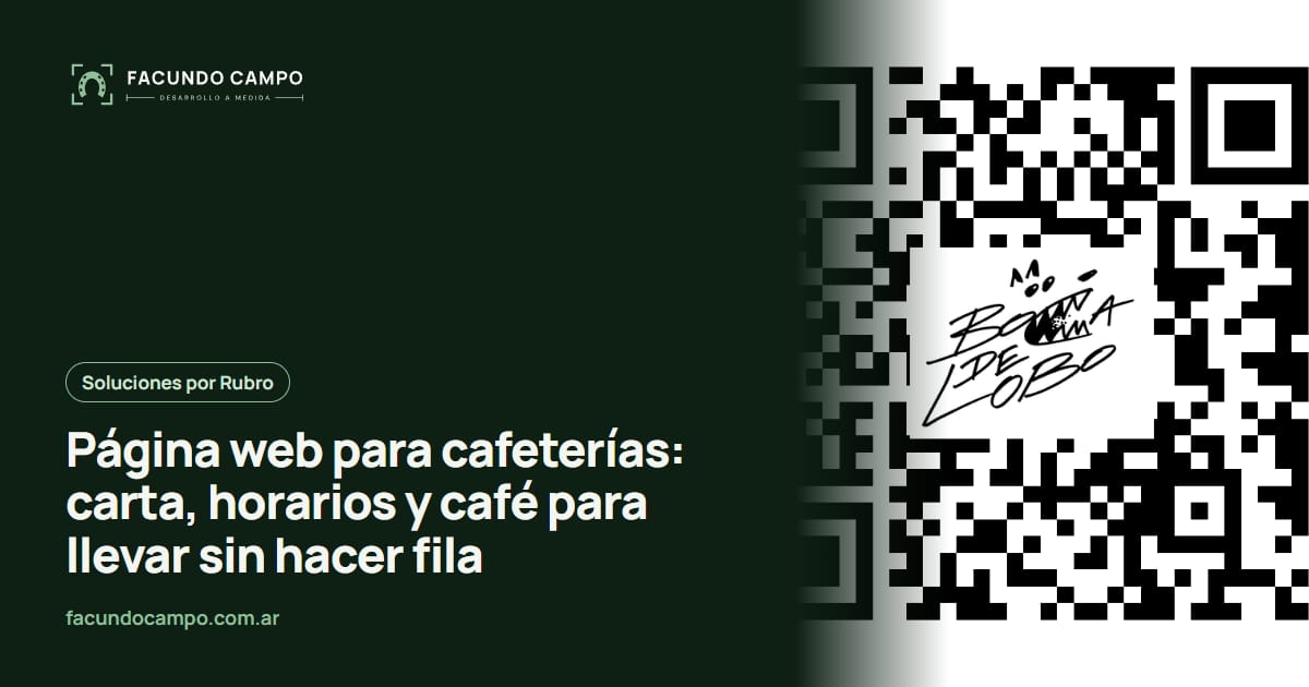 Página web para cafeterías: carta, horarios y café para llevar sin hacer fila