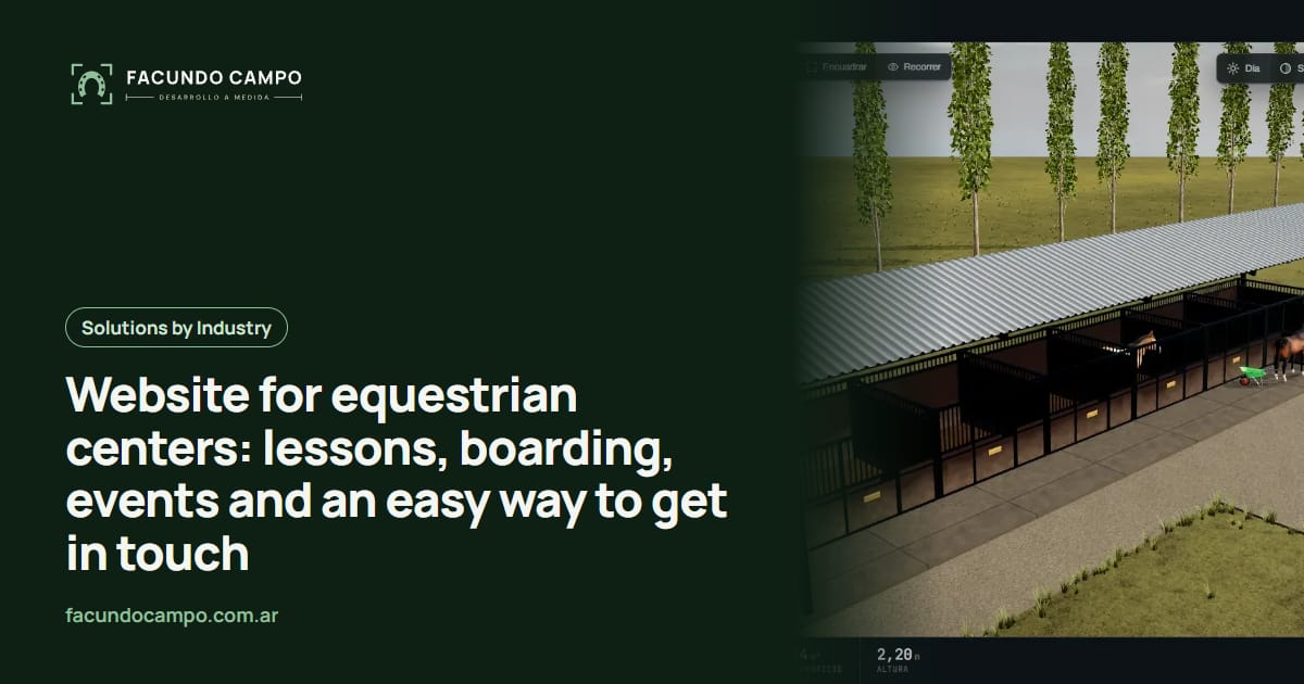Website for equestrian centers: lessons, boarding, events and an easy way to get in touch