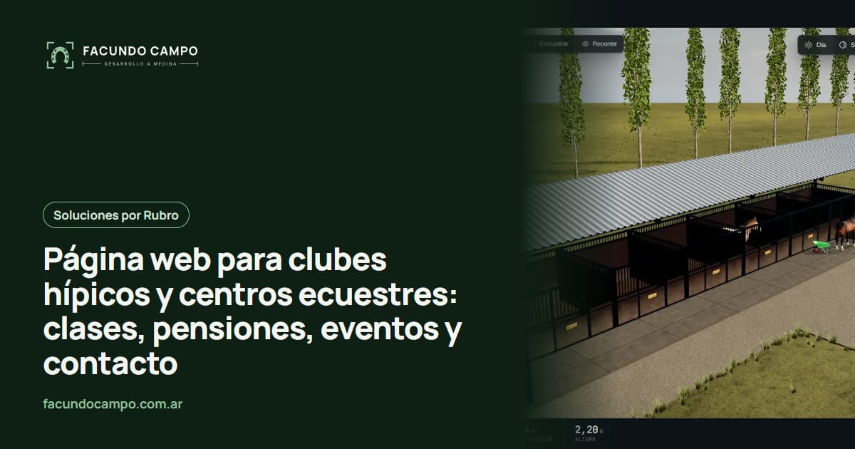 Página web para clubes hípicos y centros ecuestres: clases, pensiones, eventos y contacto