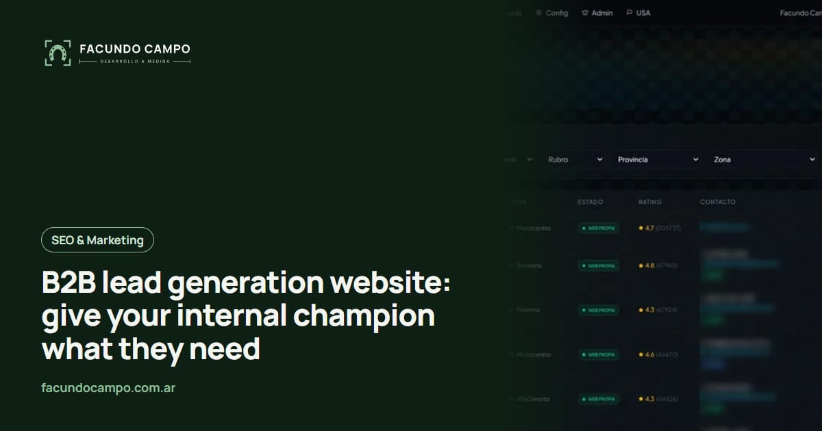 B2B lead generation website: give your internal champion what they need