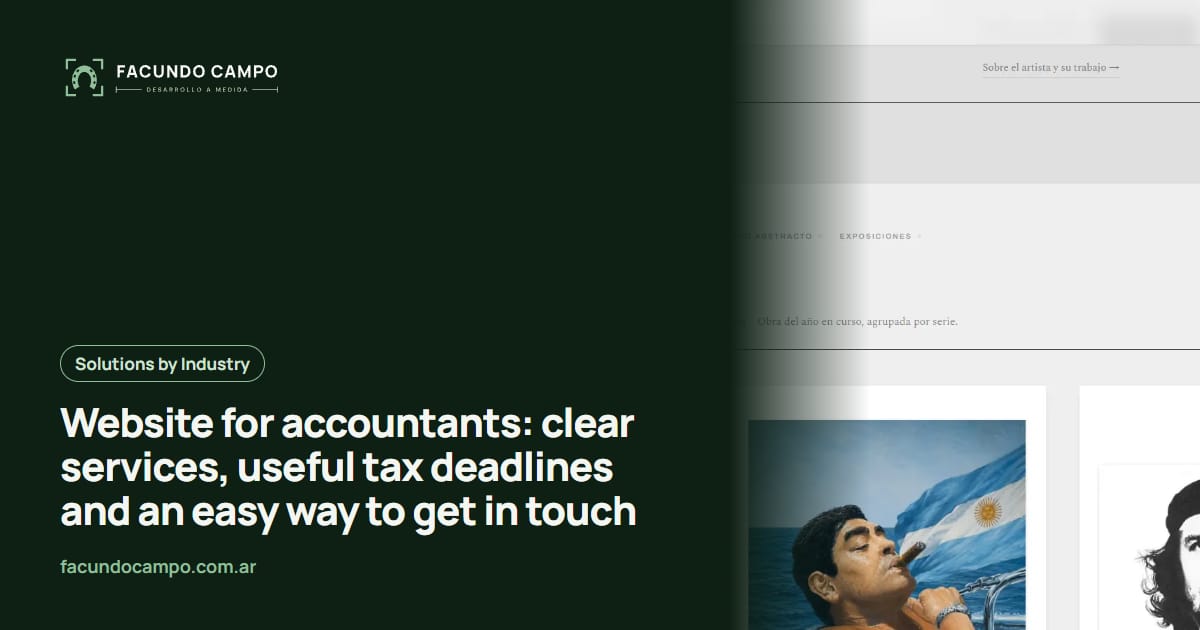 Website for accountants: clear services, useful tax deadlines and an easy way to get in touch