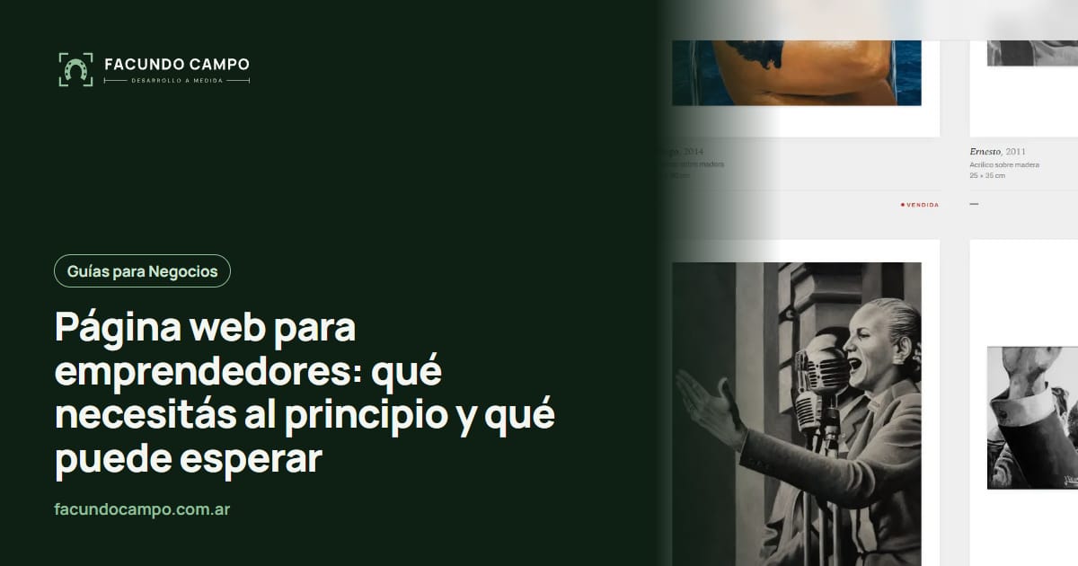Página web para emprendedores: qué necesitás al principio y qué puede esperar