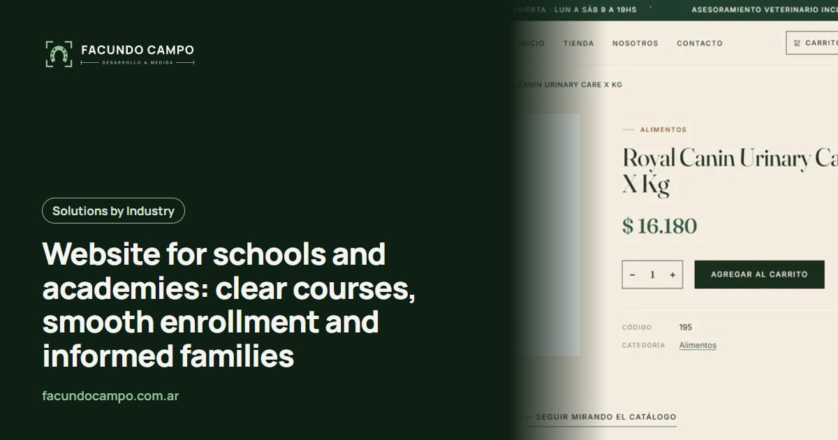 Website for schools and academies: clear courses, smooth enrollment and informed families