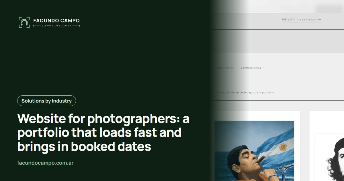 Website for photographers: a portfolio that loads fast and brings in booked dates