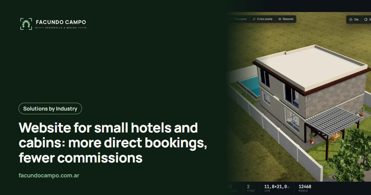 Website for small hotels and cabins: more direct bookings, fewer commissions