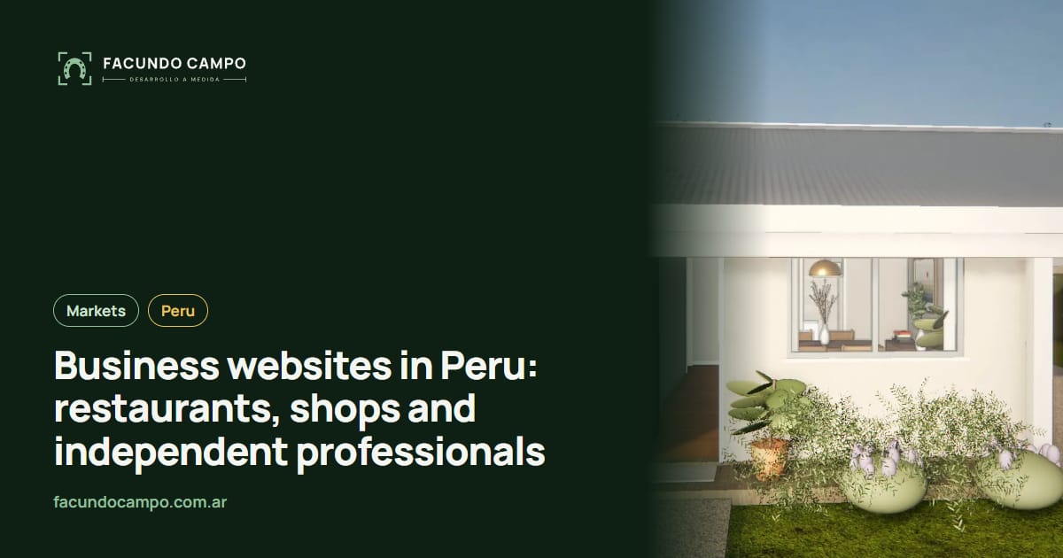 Business websites in Peru: restaurants, shops and independent professionals