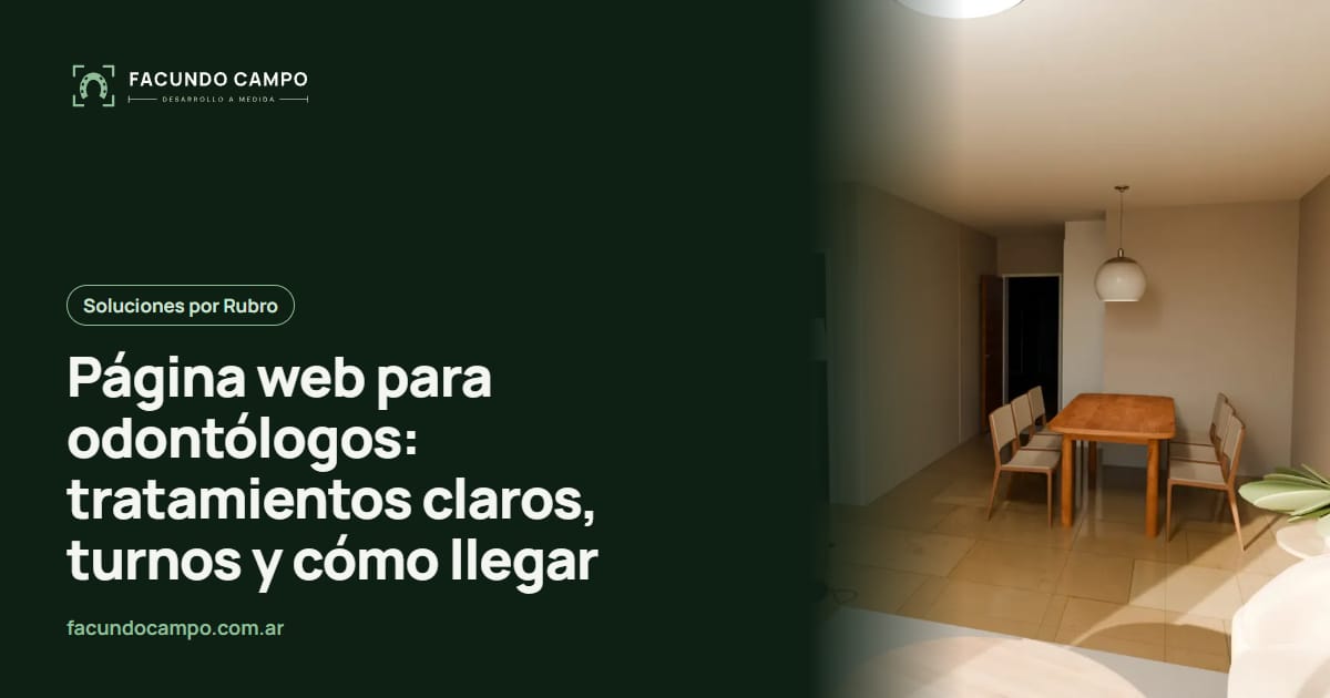 Página web para odontólogos: tratamientos claros, turnos y cómo llegar