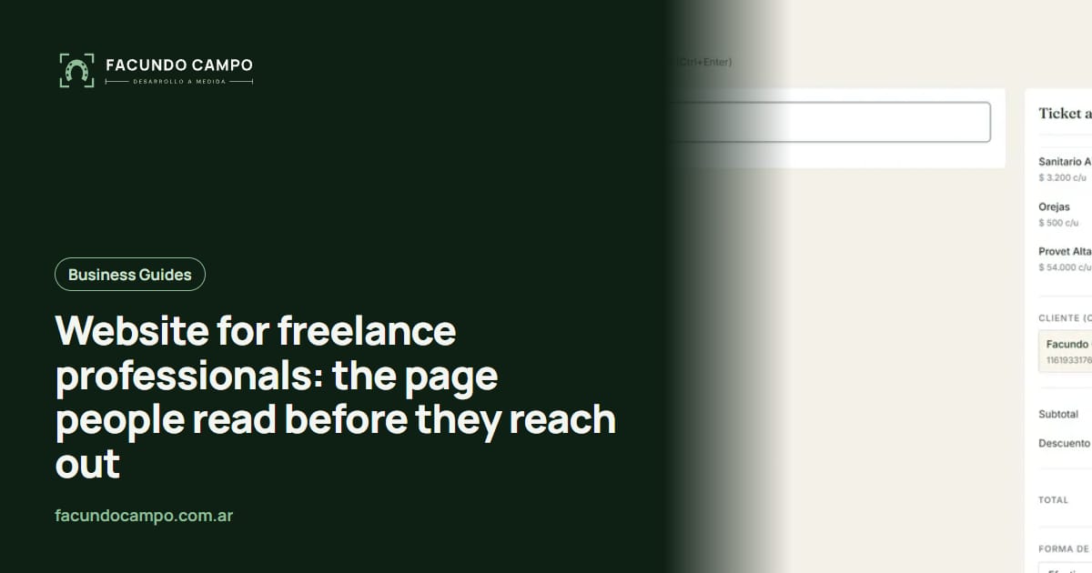 Website for freelance professionals: the page people read before they reach out