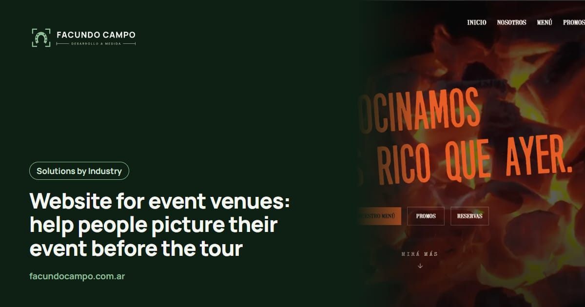 Website for event venues: help people picture their event before the tour