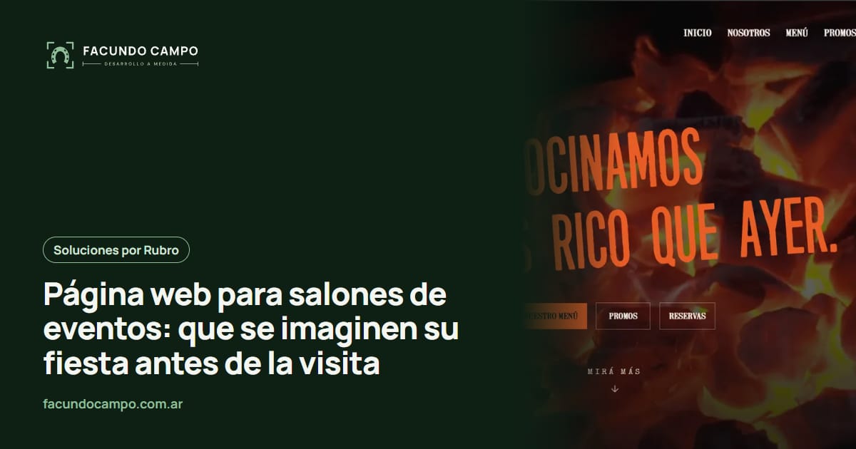 Página web para salones de eventos: que se imaginen su fiesta antes de la visita