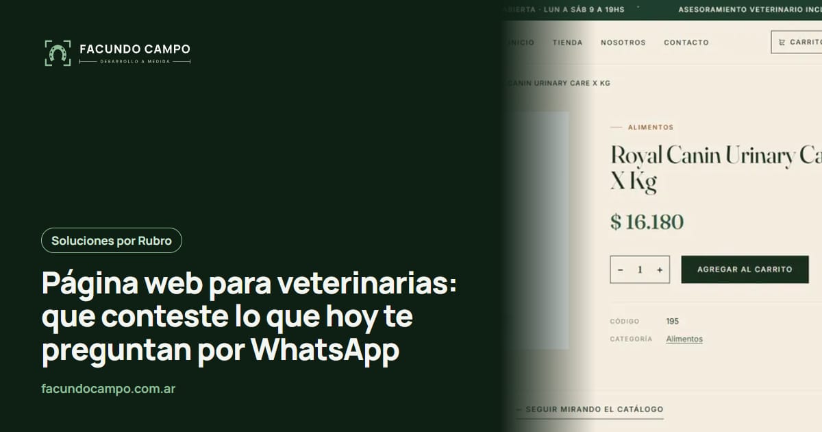 Página web para veterinarias: que conteste lo que hoy te preguntan por WhatsApp