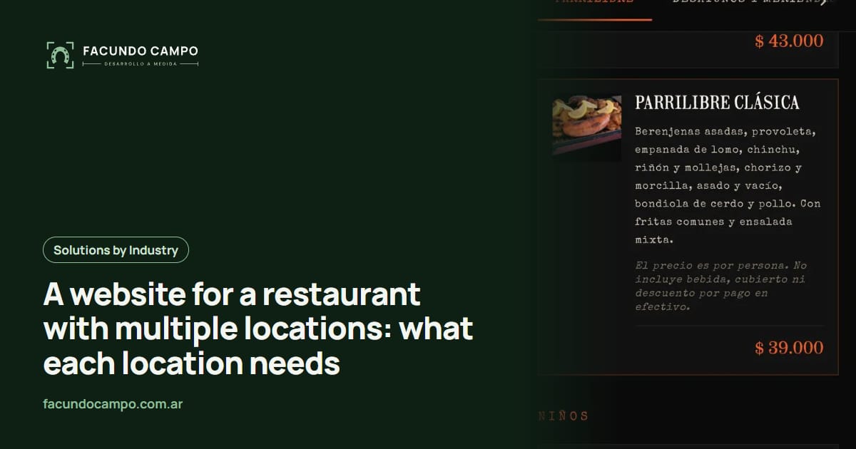 A website for a restaurant with multiple locations: what each location needs