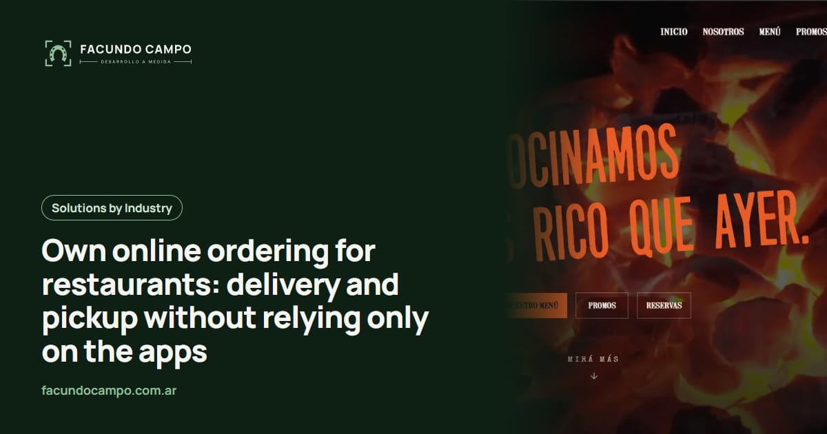 Own online ordering for restaurants: delivery and pickup without relying only on the apps