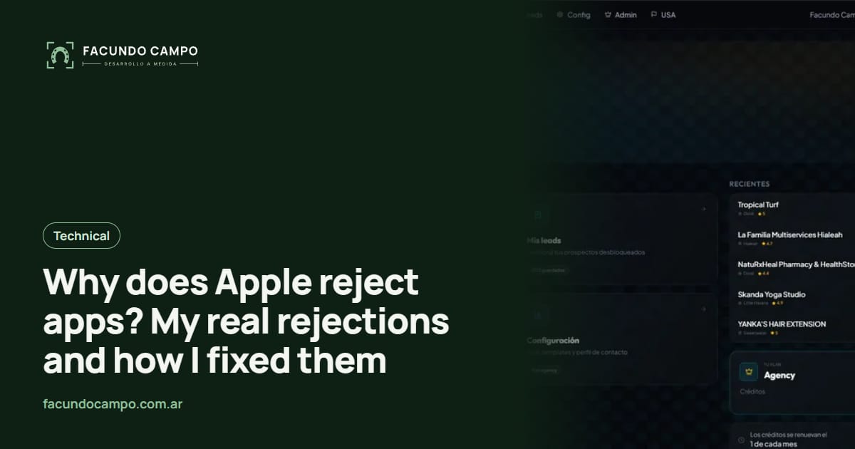 Why does Apple reject apps? My real rejections and how I fixed them