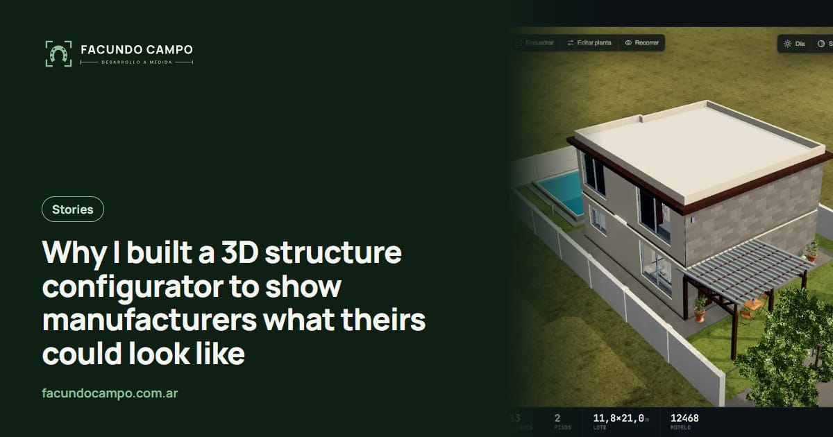 Why I built a 3D structure configurator to show manufacturers what theirs could look like