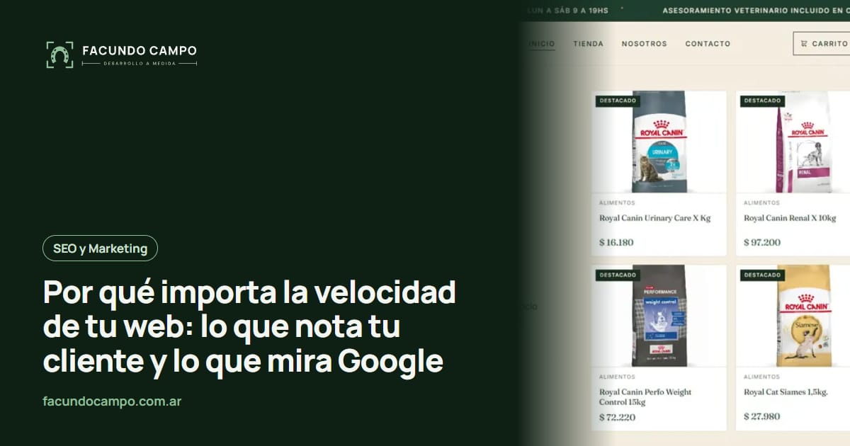 Por qué importa la velocidad de tu web: lo que nota tu cliente y lo que mira Google