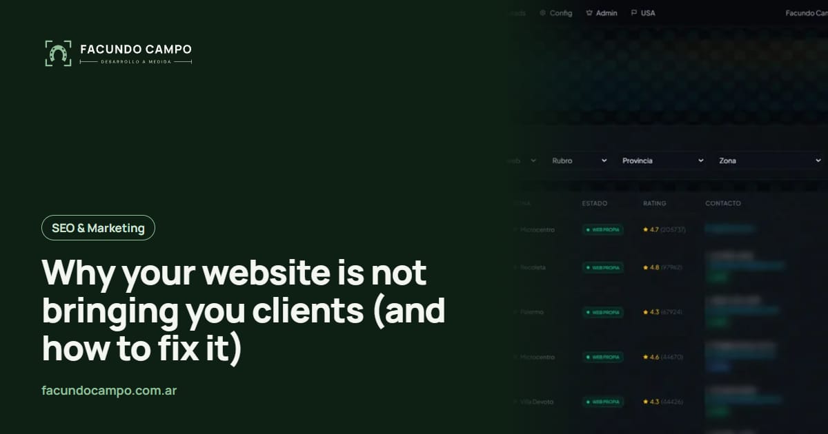 Why your website is not bringing you clients (and how to fix it)
