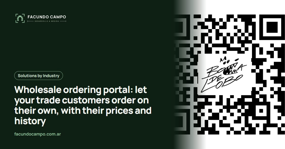 Wholesale ordering portal: let your trade customers order on their own, with their prices and history