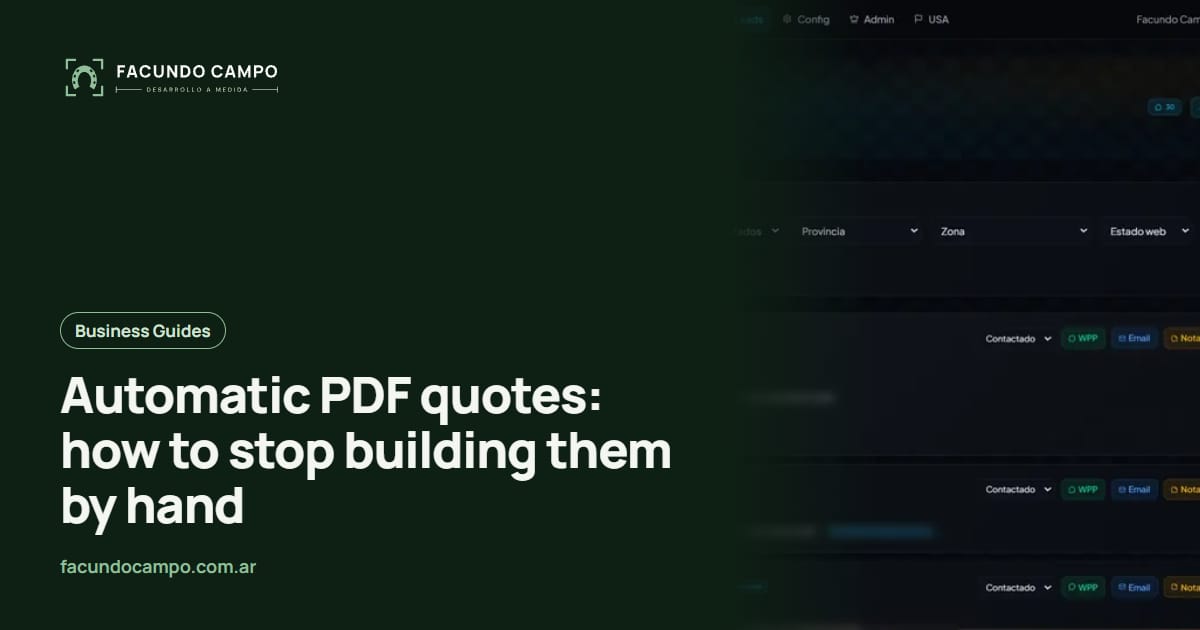 Automatic PDF quotes: how to stop building them by hand