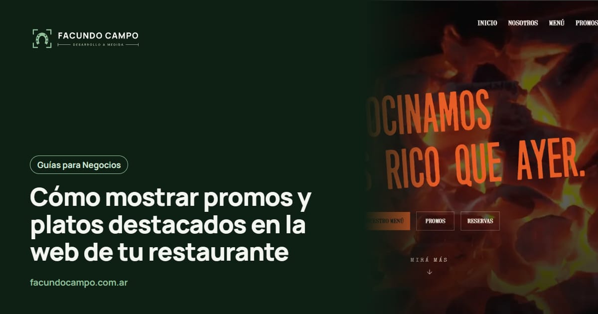 Cómo mostrar promos y platos destacados en la web de tu restaurante