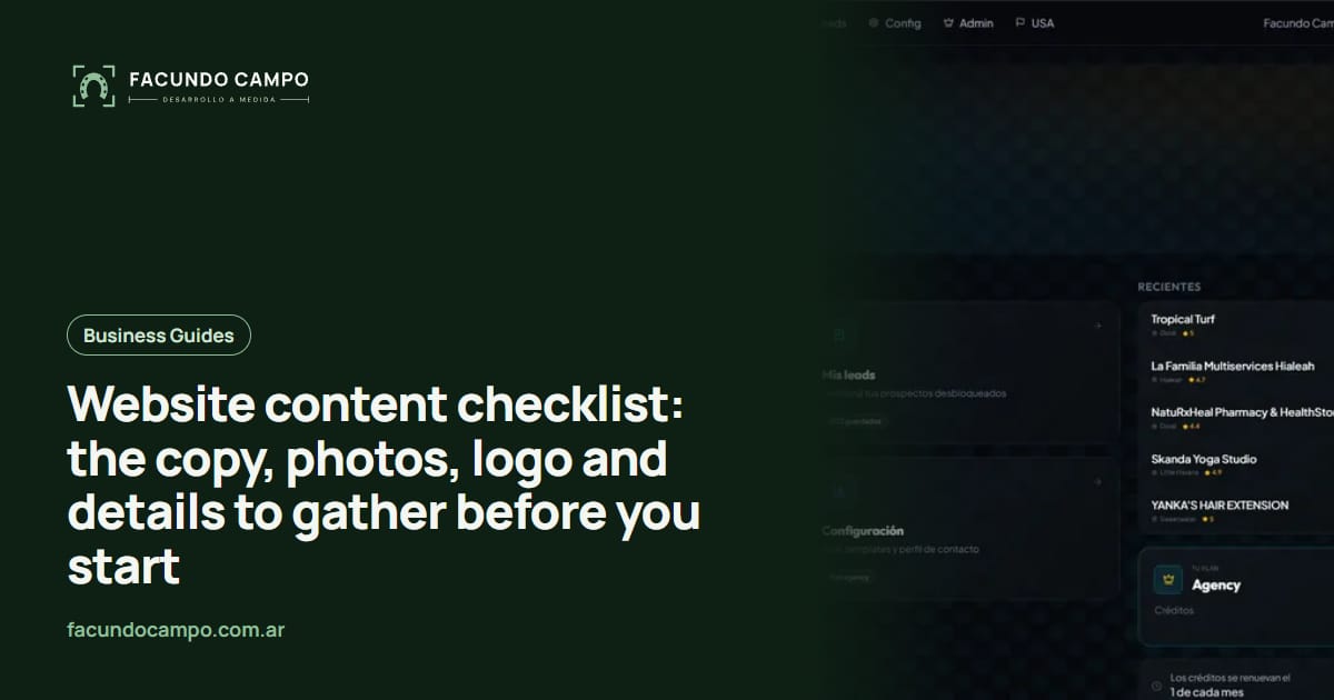 Website content checklist: the copy, photos, logo and details to gather before you start