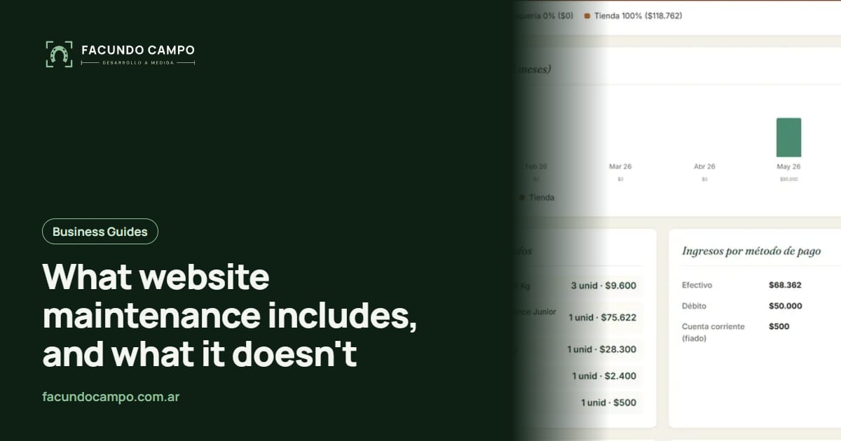 What website maintenance includes, and what it doesn't