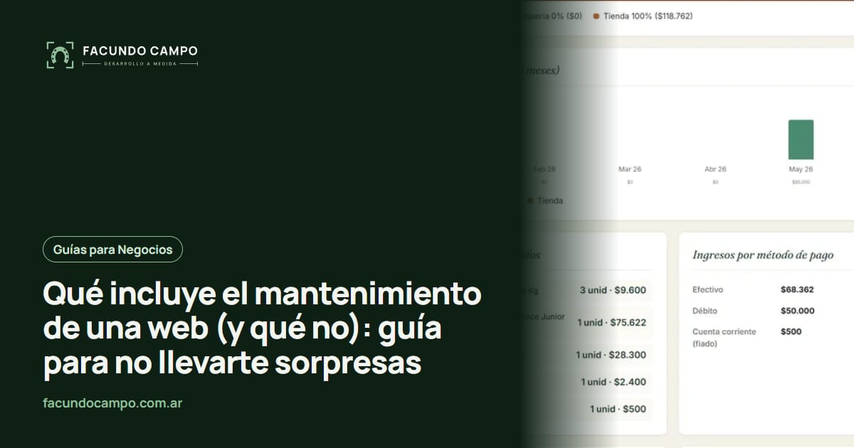 Qué incluye el mantenimiento de una web (y qué no): guía para no llevarte sorpresas