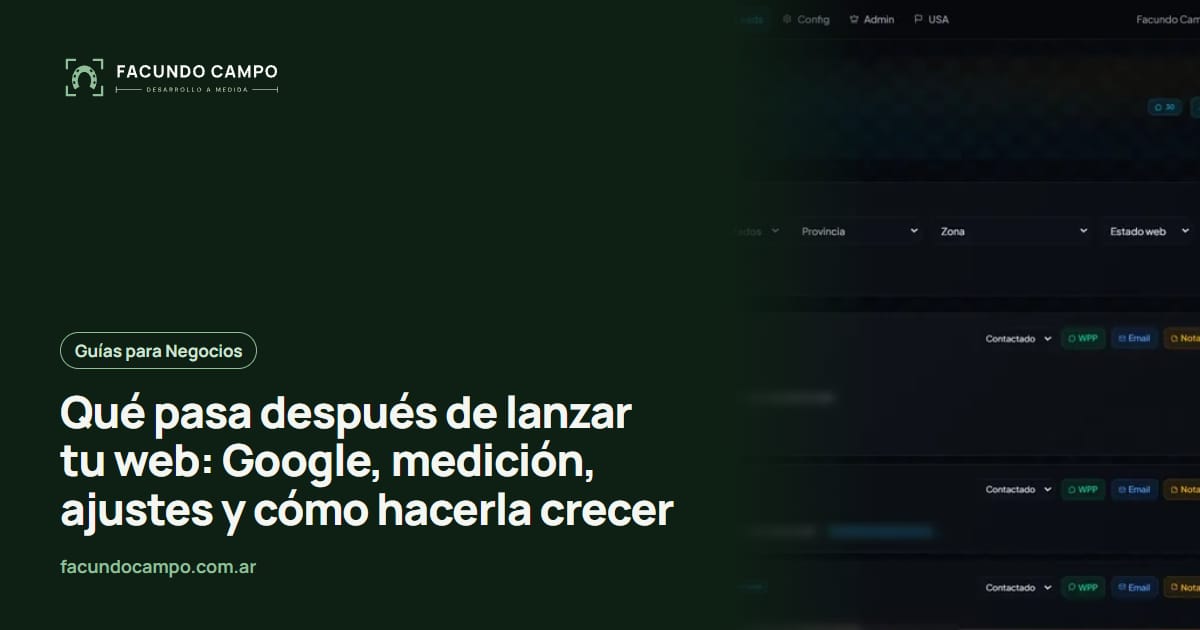 Qué pasa después de lanzar tu web: Google, medición, ajustes y cómo hacerla crecer