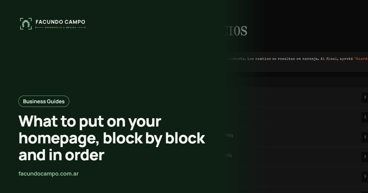 What to put on your homepage, block by block and in order