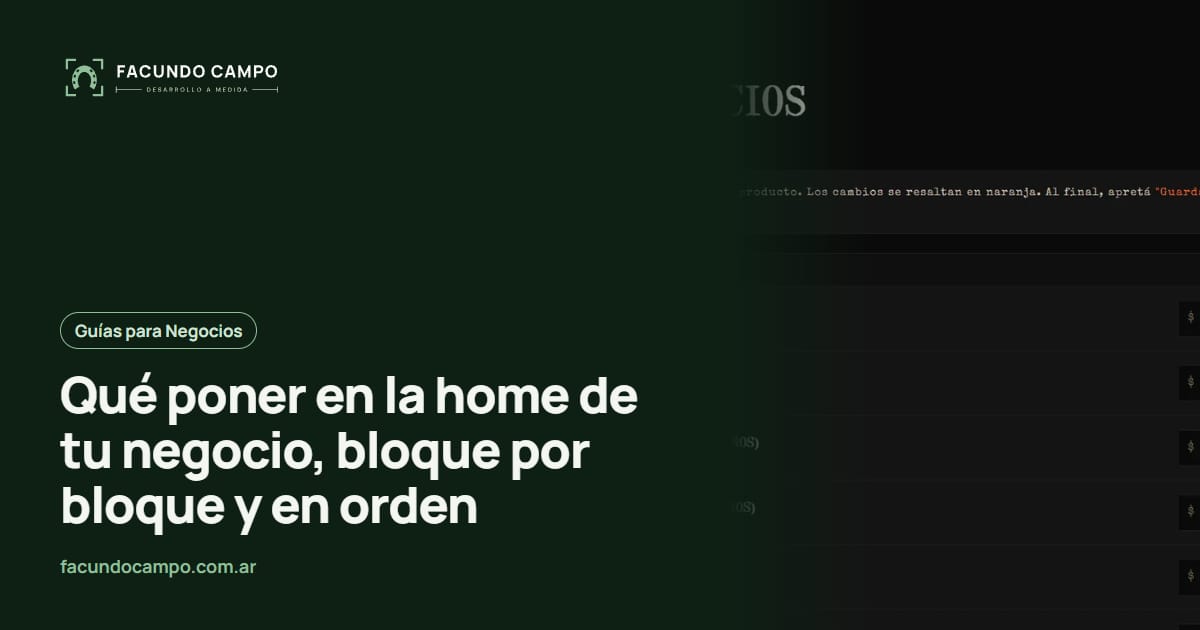 Qué poner en la home de tu negocio, bloque por bloque y en orden
