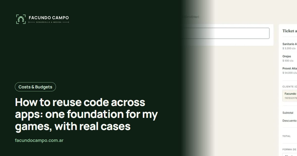 How to reuse code across apps: one foundation for my games, with real cases