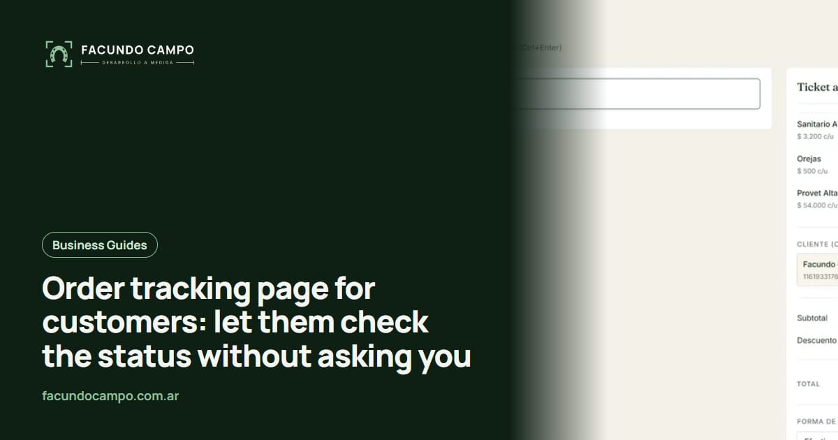 Order tracking page for customers: let them check the status without asking you