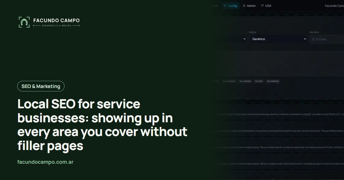 Local SEO for service businesses: showing up in every area you cover without filler pages