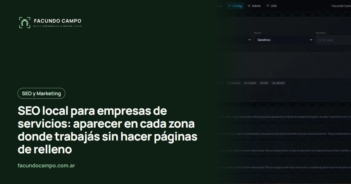 SEO local para empresas de servicios: aparecer en cada zona donde trabajás sin hacer páginas de relleno