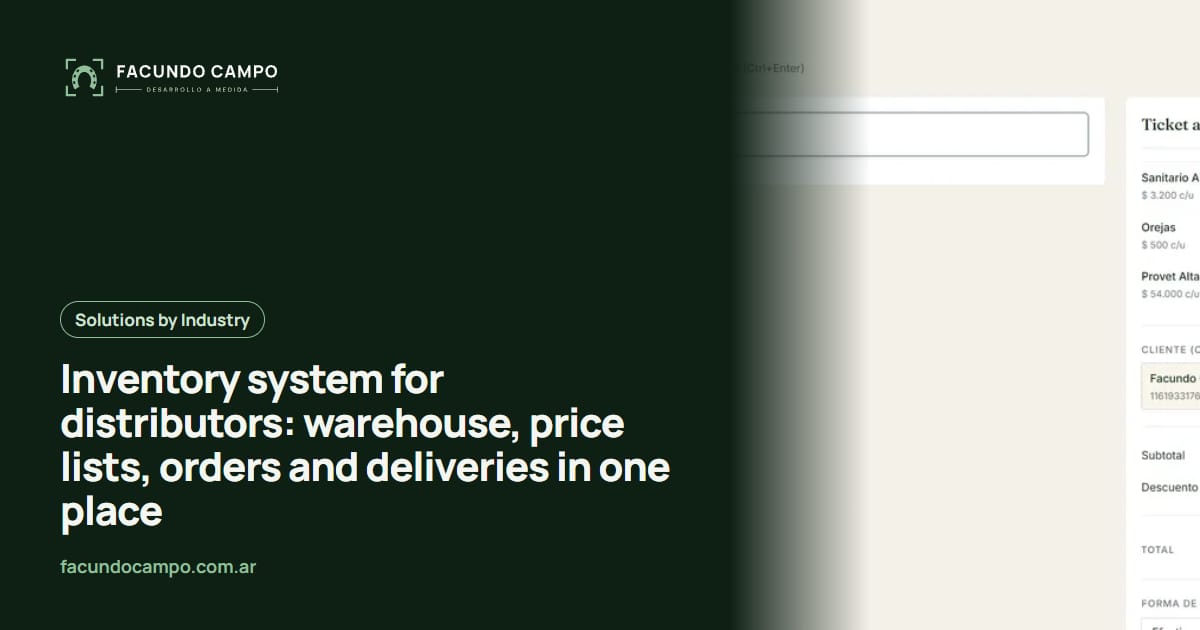 Inventory system for distributors: warehouse, price lists, orders and deliveries in one place