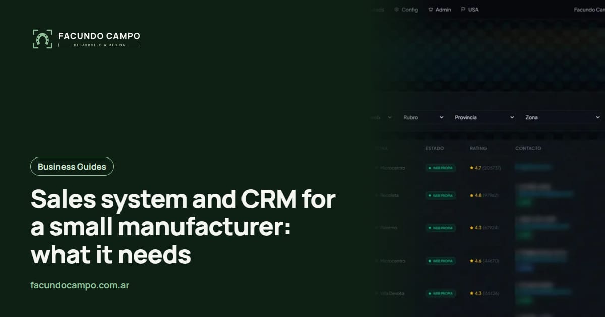 Sales system and CRM for a small manufacturer: what it needs