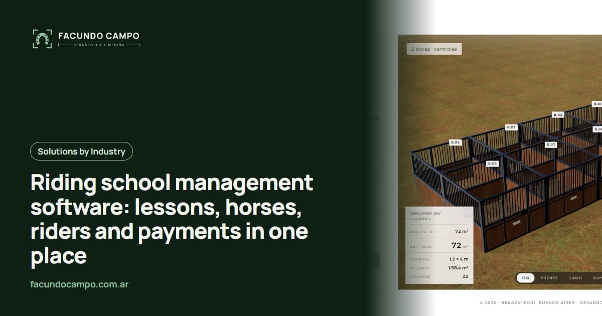 Riding school management software: lessons, horses, riders and payments in one place