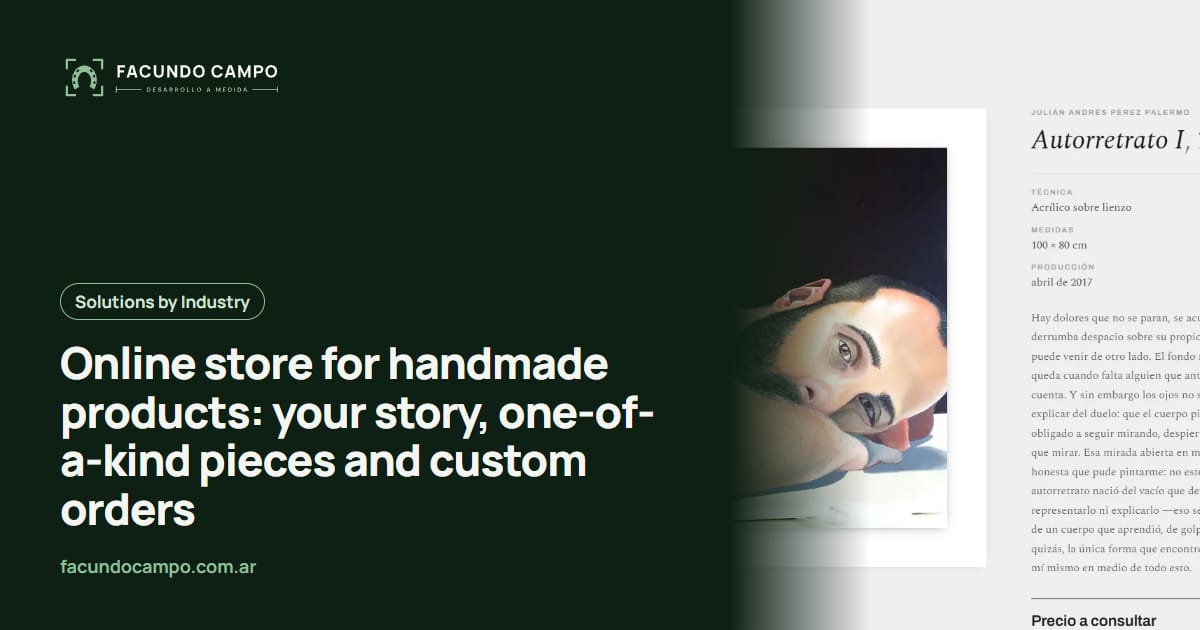 Online store for handmade products: your story, one-of-a-kind pieces and custom orders