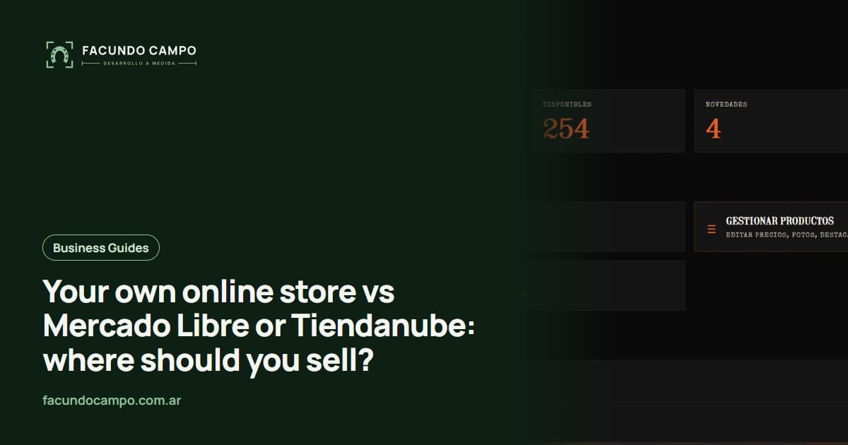 Your own online store vs Mercado Libre or Tiendanube: where should you sell?