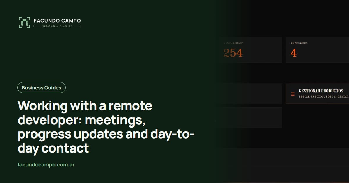 Working with a remote developer: meetings, progress updates and day-to-day contact
