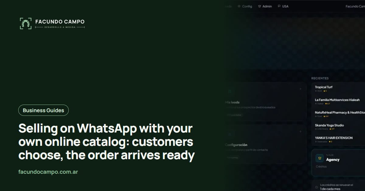 Selling on WhatsApp with your own online catalog: customers choose, the order arrives ready