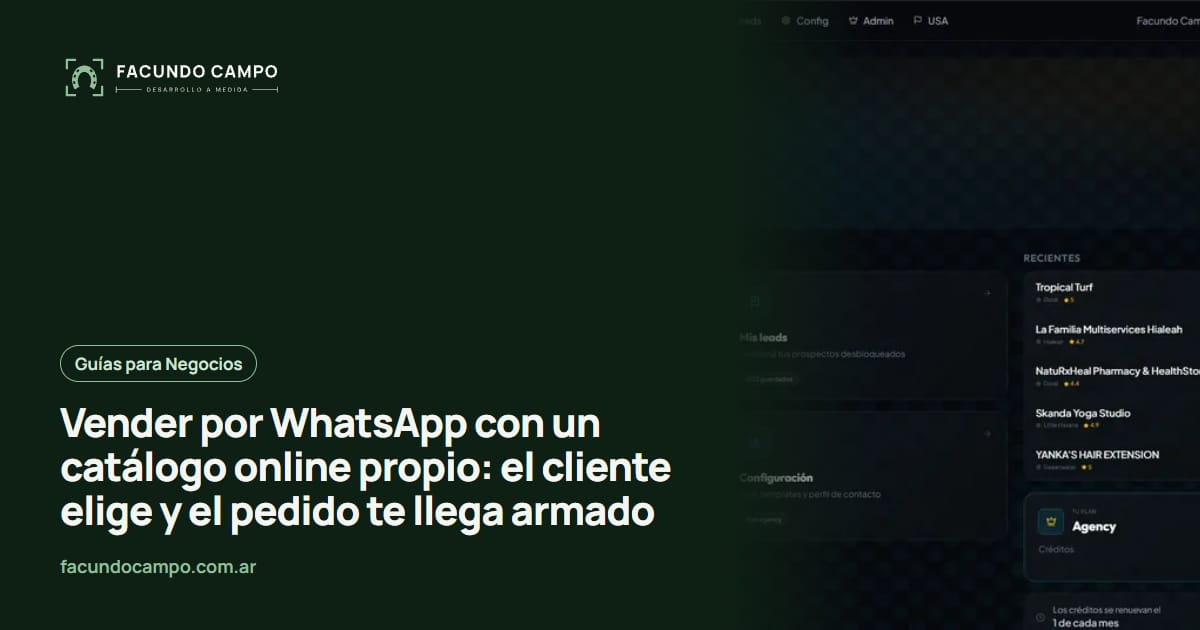 Vender por WhatsApp con un catálogo online propio: el cliente elige y el pedido te llega armado