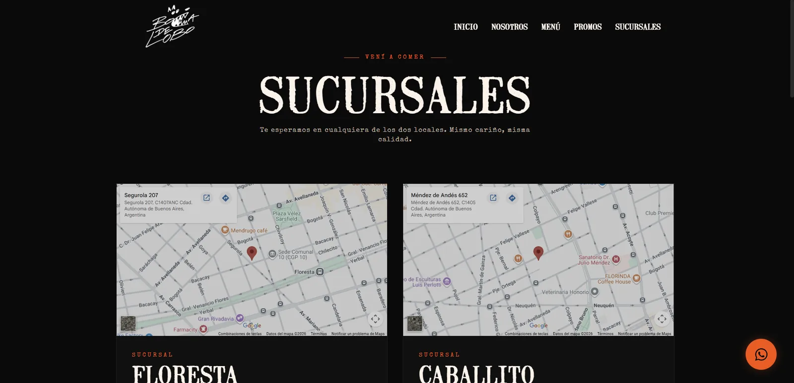 Locations with map and reservations